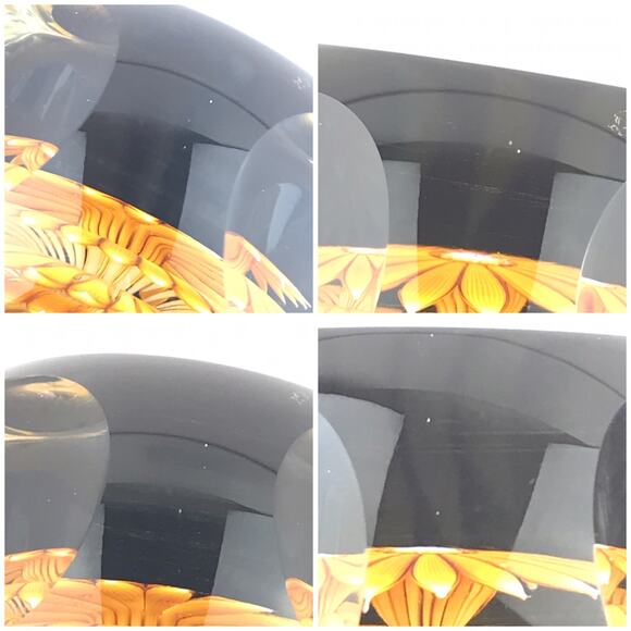 Perthshire 1986G Golden Dahlia Layered Petal Lampwork Flower Faceted Paperweight - Picture 12 of 12